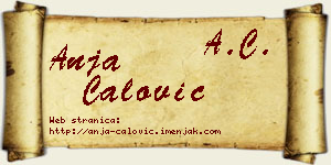 Anja Ćalović vizit kartica